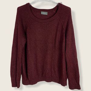 Wooden Ships Pullover Sweater Maroon Red Mohair
